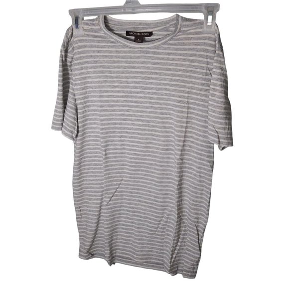 Michael Kors Other - Michael Kors Short Sleeve Men's Gray Striped Shirt Size M